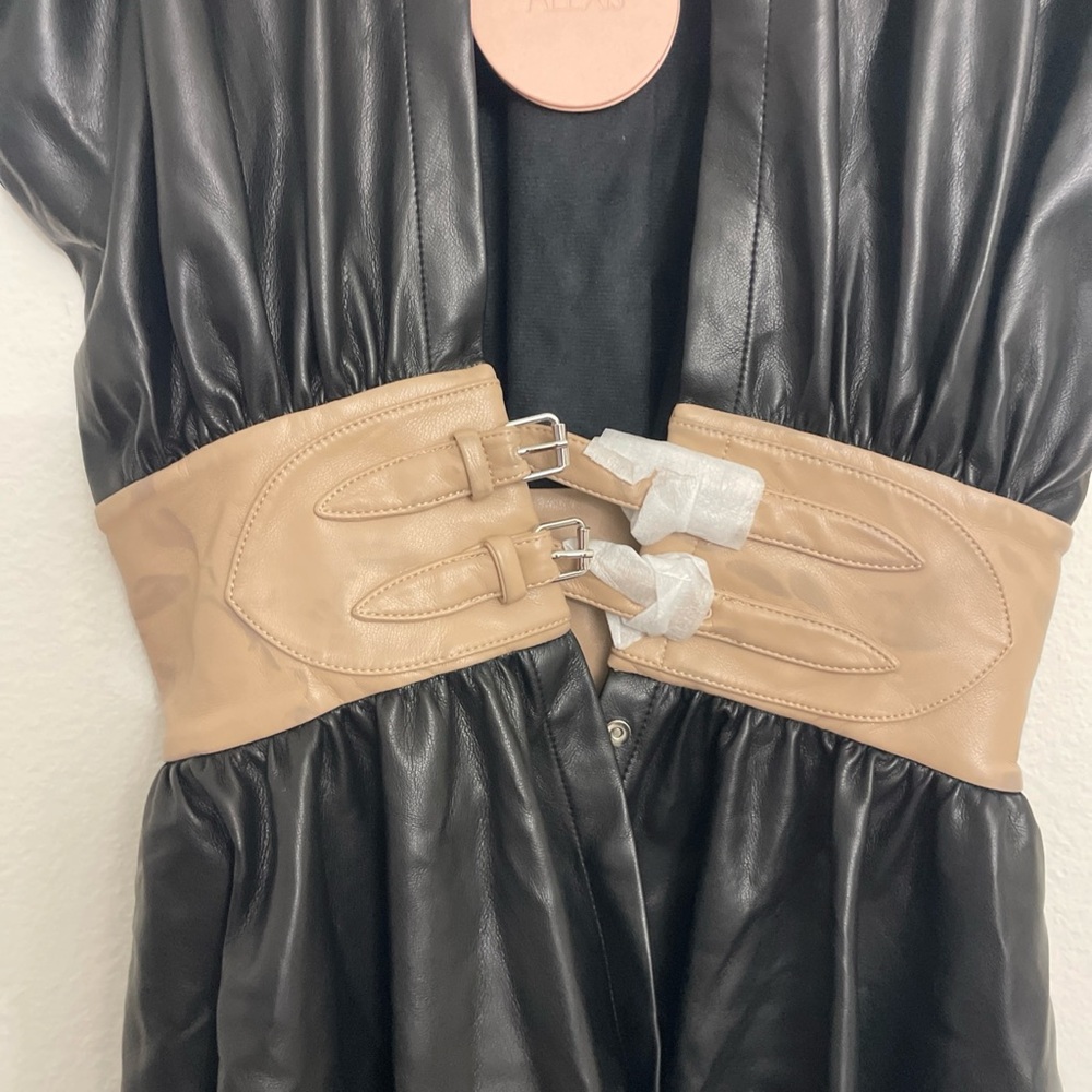 Alexis Berlin Mini Dress Faux Leather  Black Size M $495 msrp - Picture 5 of 9